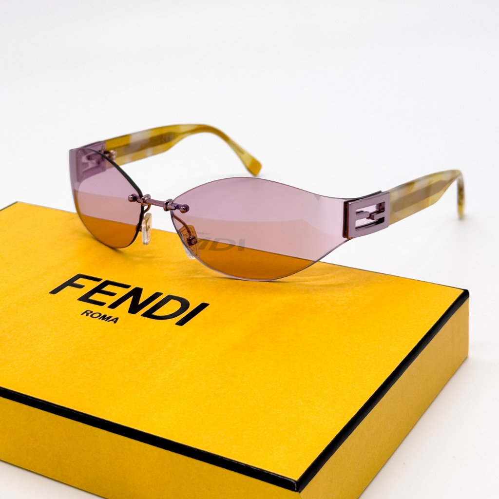 New Fendi Fe40159u 74z Sunglasses Women Oval Pink Gold